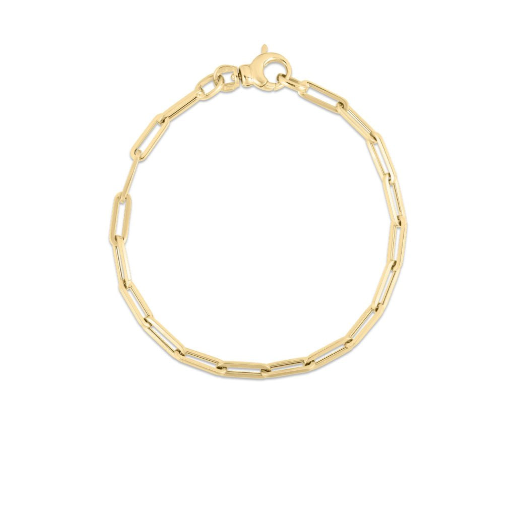 Long Thin Paperclip Link Chain Bracelet