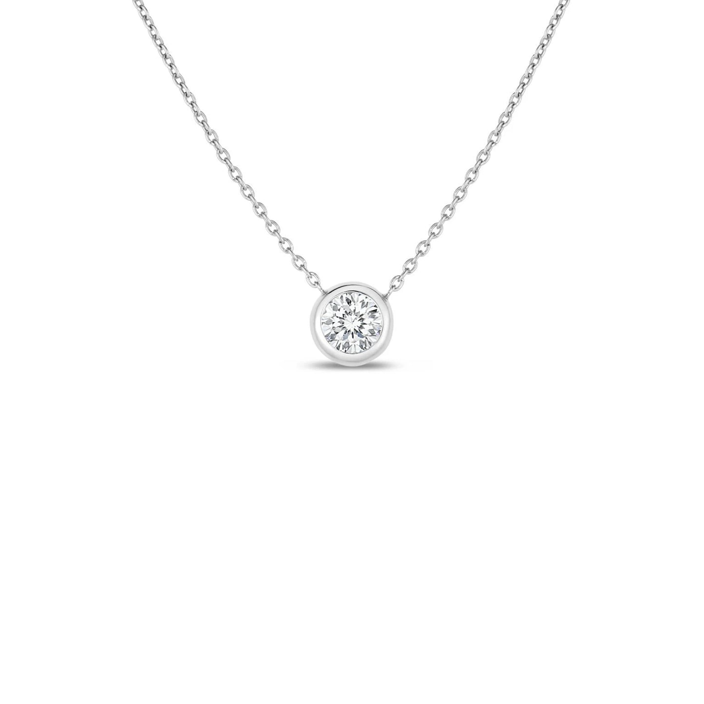 Bezel Set Solitaire Necklace
