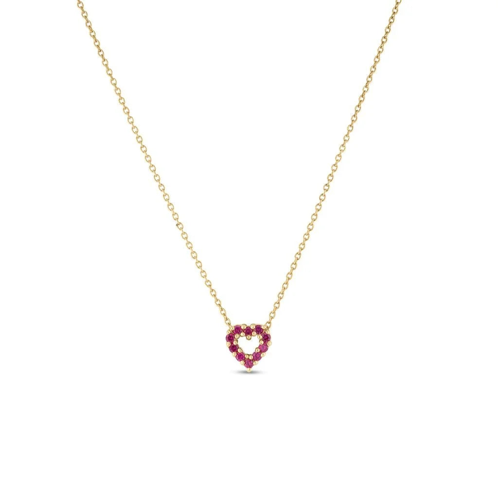Diamond & Ruby Reversible Heart Necklace