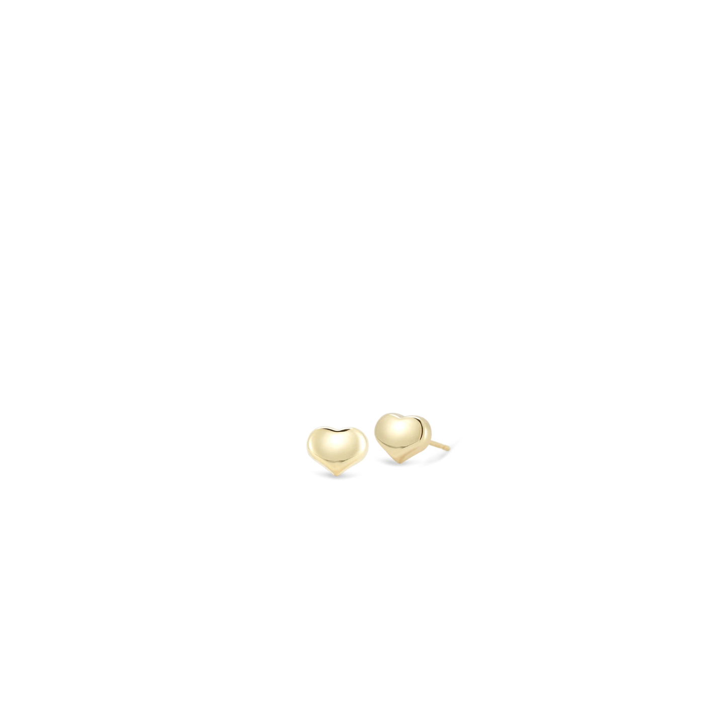 Gold Heart Stud Earrings