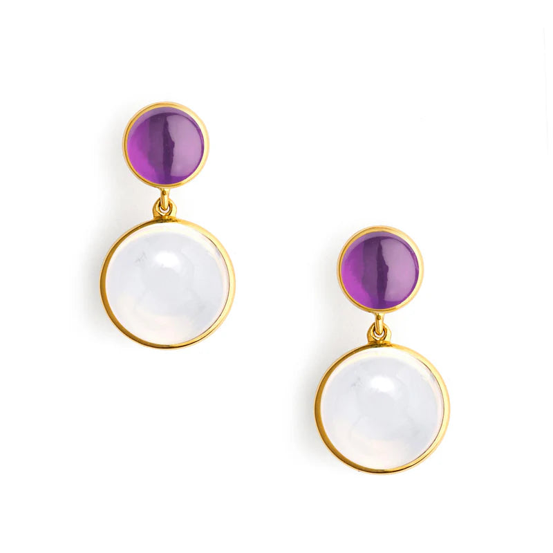 Amethyst Cabochon Earrings