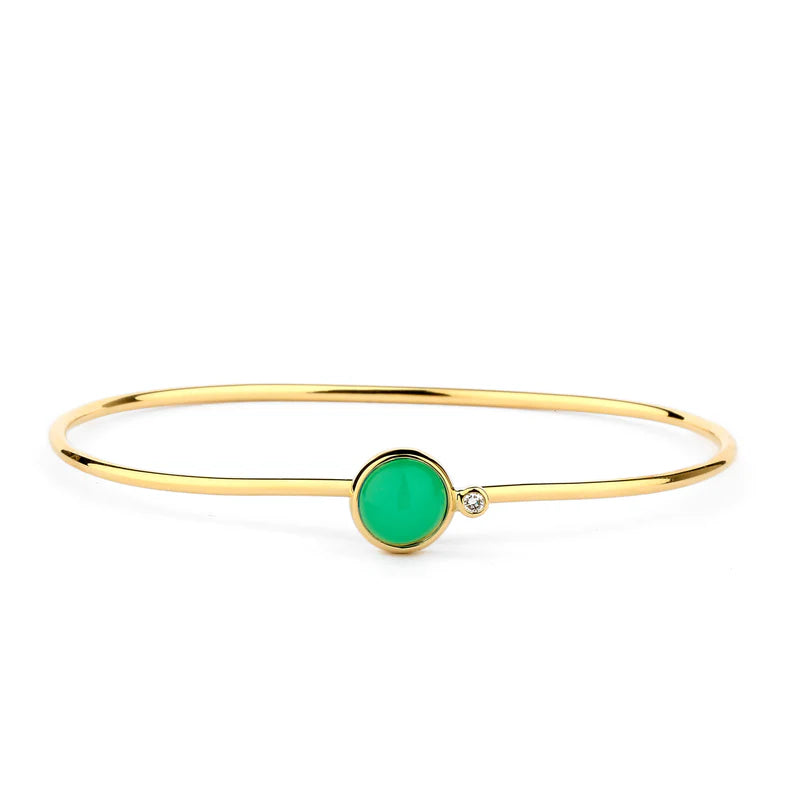 Chrysoprase Cabochon Diamond Bracelet
