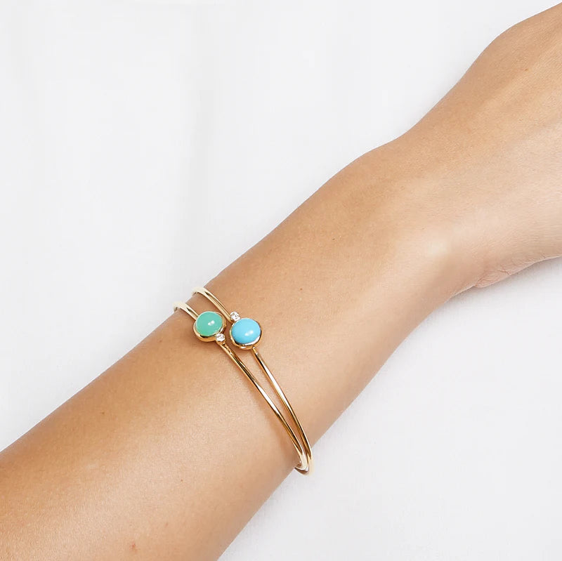 Chrysoprase Cabochon Diamond Bracelet
