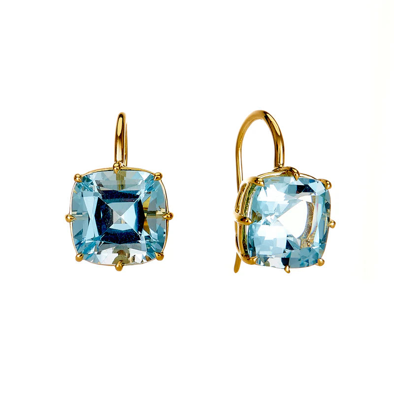 Blue Topaz Cushion Earrings