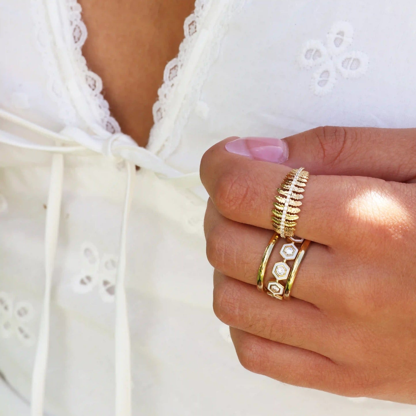 Syna Jardin Fern Leaf Ring