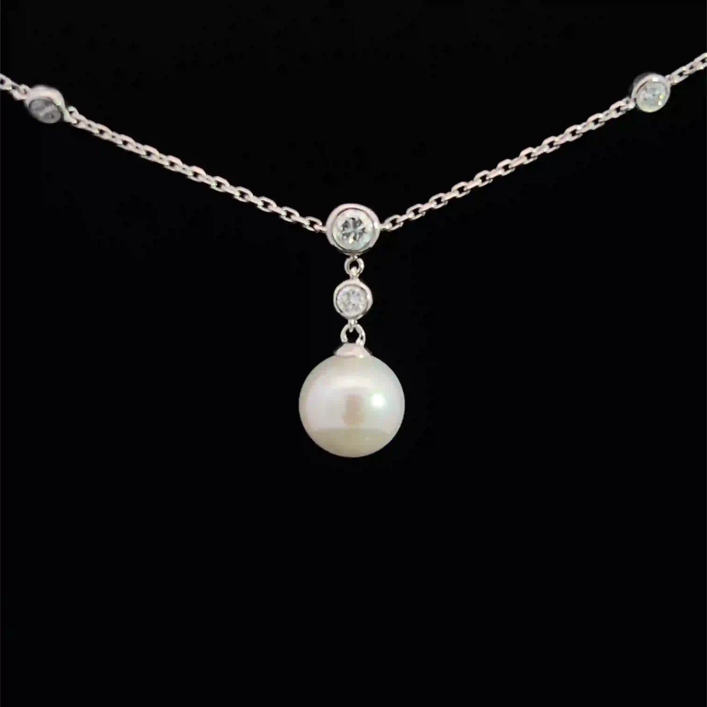 Diamond Station and Pearl Necklace