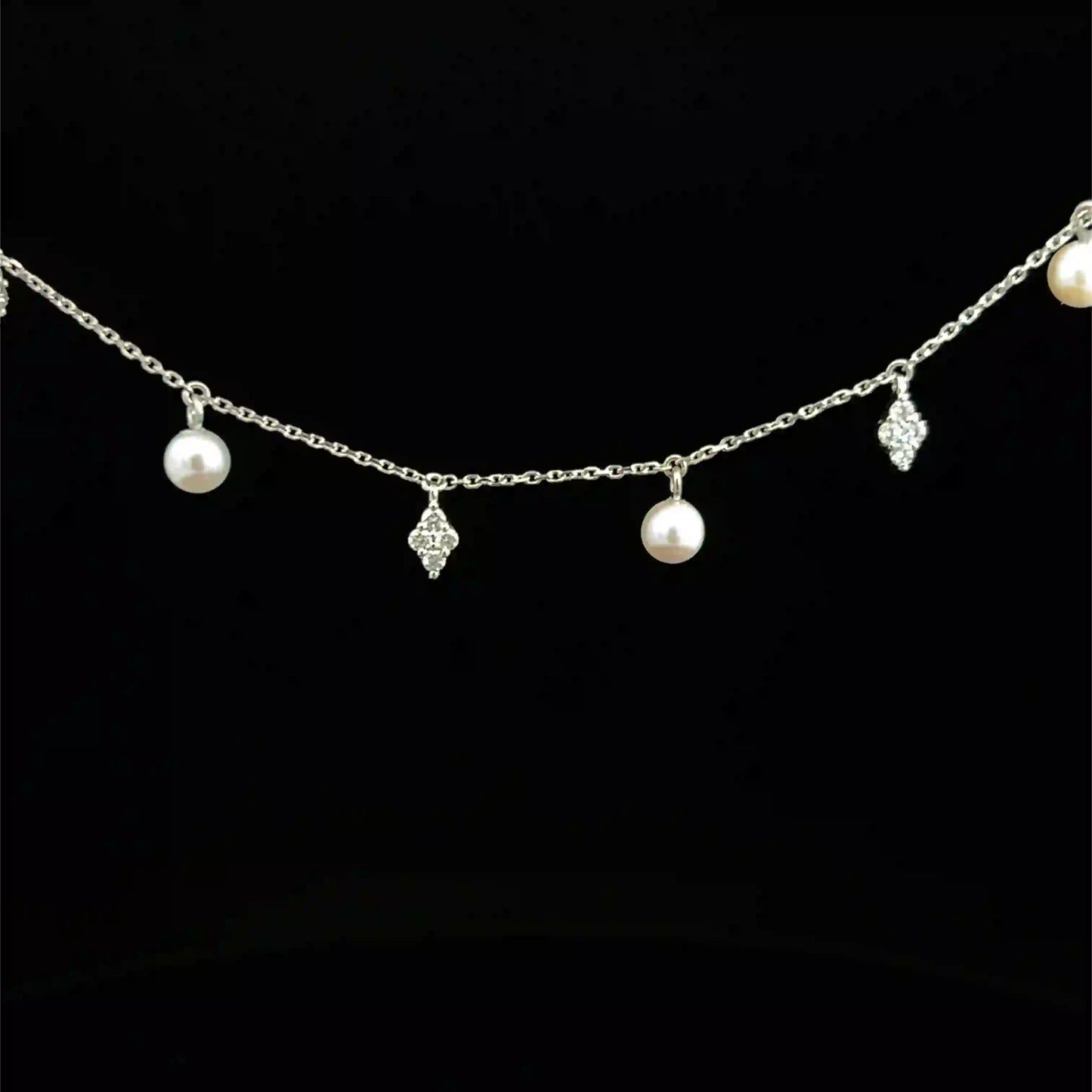 Diamond & Japanese Pearl Necklace