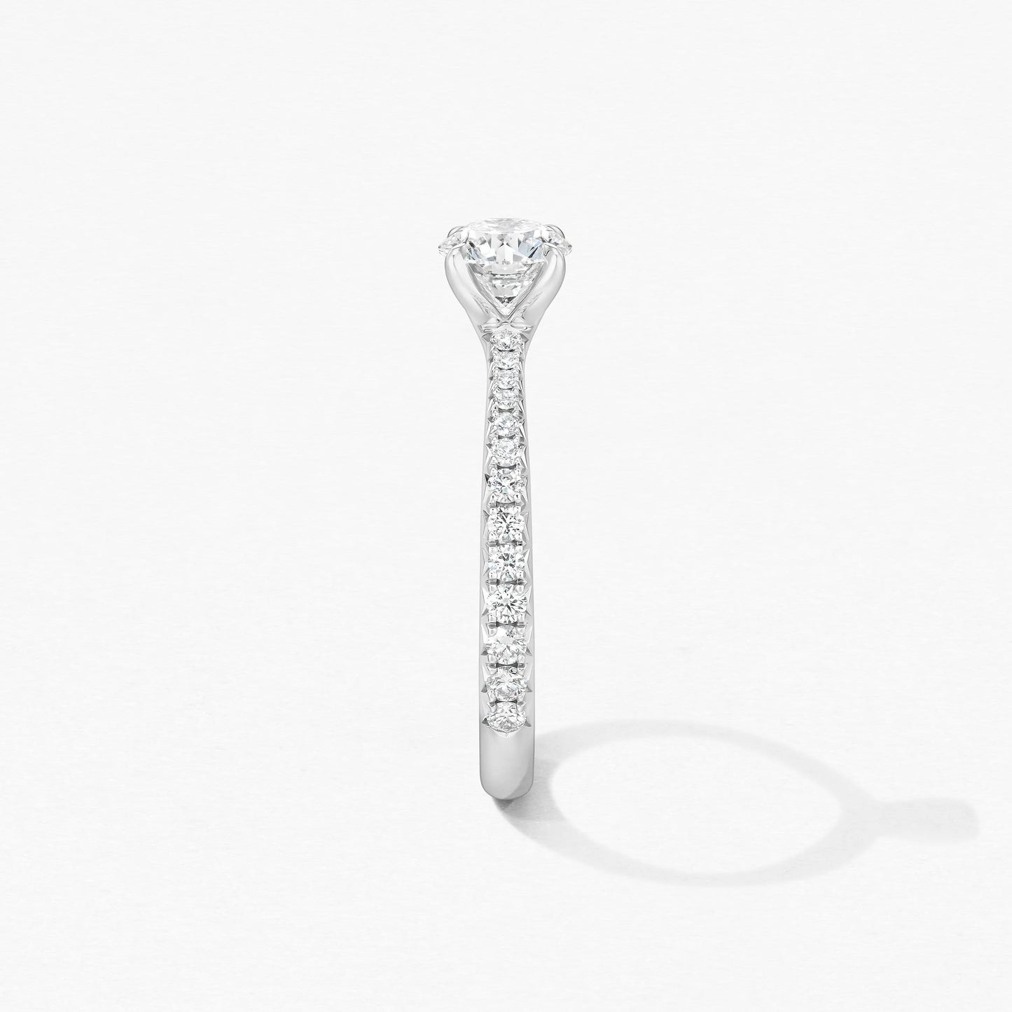 Solitaire Ring with Diamond Band
