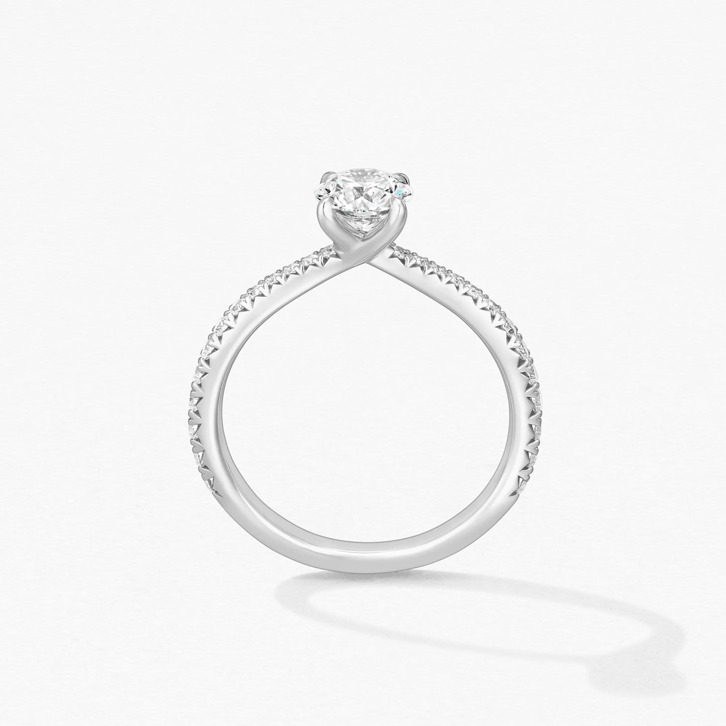Solitaire Ring with Diamond Band