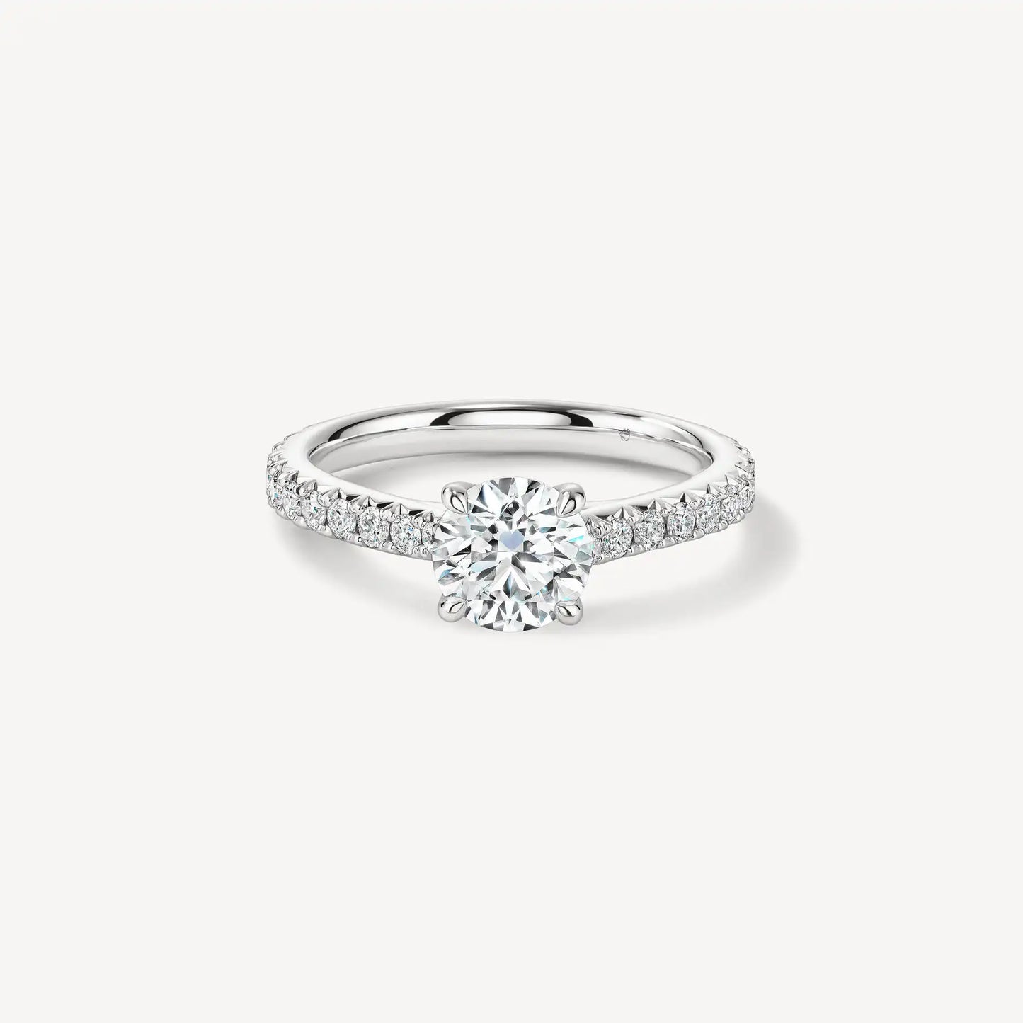 Hearts on Fire Cathedral Solitaire Ring with Diamond Band