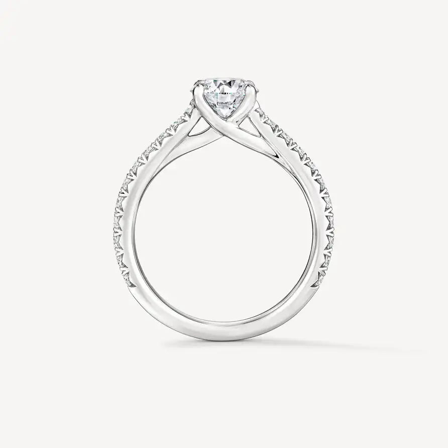 Hearts on Fire Cathedral Solitaire Ring with Diamond Band