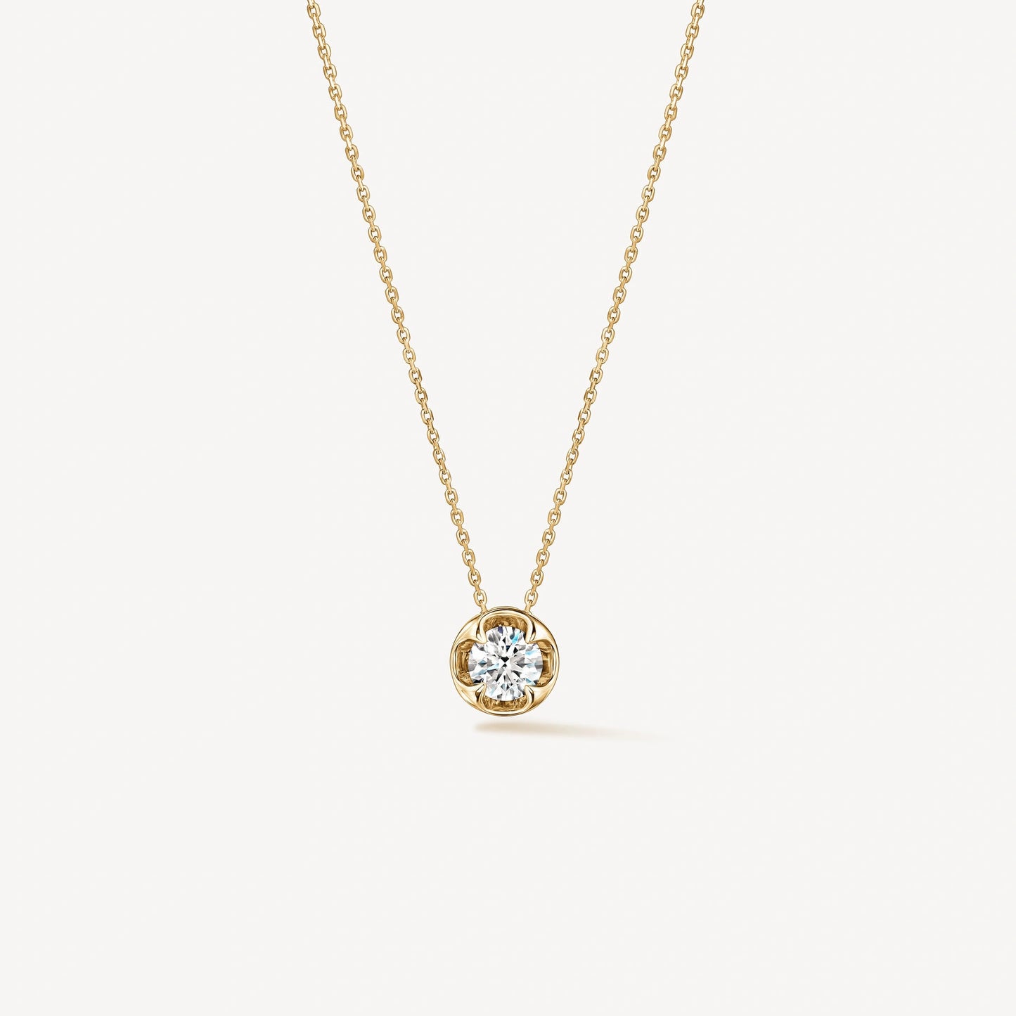 Whimsical Circle Single Diamond Pendant Necklace
