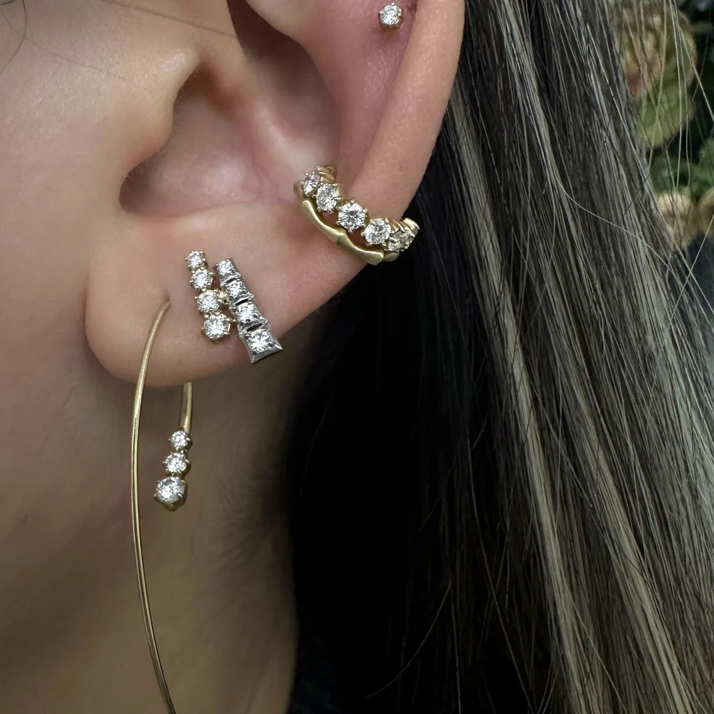 Jade Trau Three Stone Ara Hoops