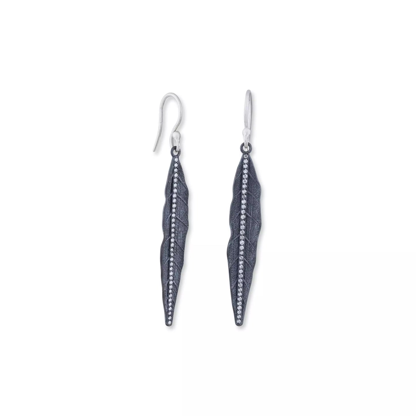 Oxidized Silver Willow Earrings