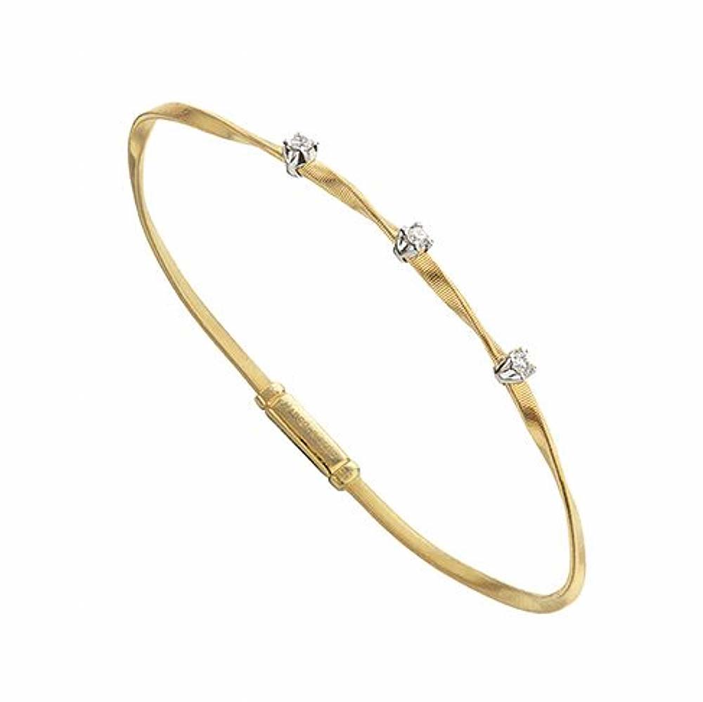 Yellow Gold Three Diamond Bangle