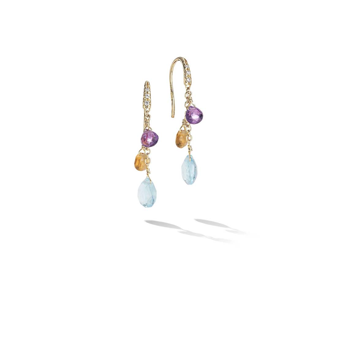 Gold and Topaz Drop Earrings