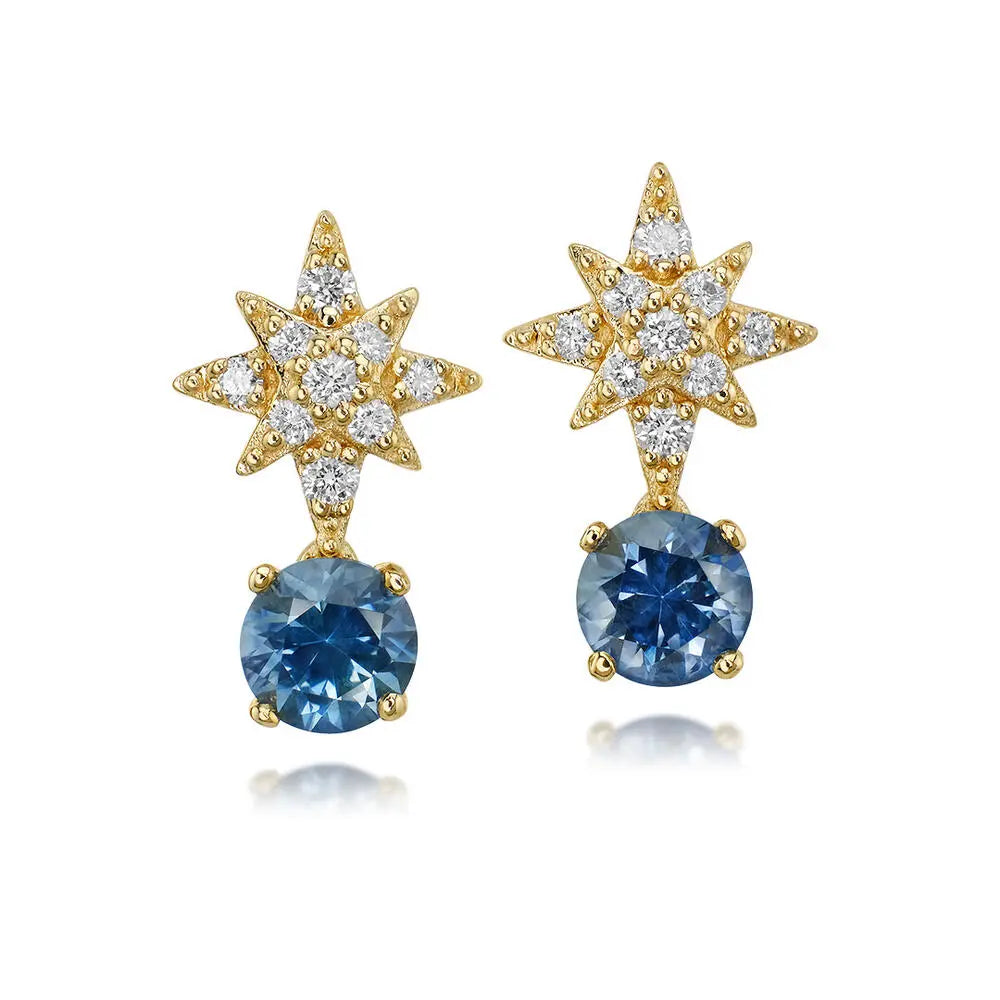 Montana Sapphire & Diamond Earrings