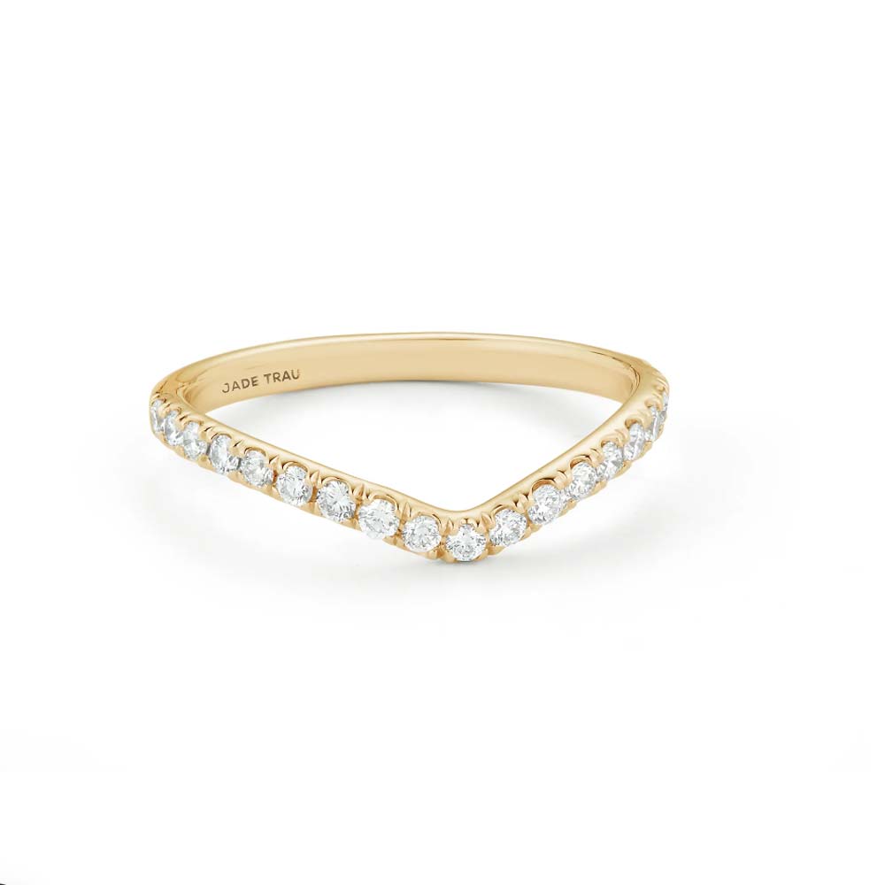 gold and diamond v-shaped band
