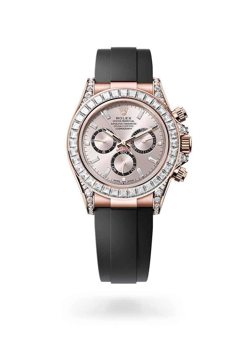 Rolex Cosmograph Daytona in 18 kt Everose gold with lugs set with diamonds, M126535TBR-0002 - Walters & Hogsett
