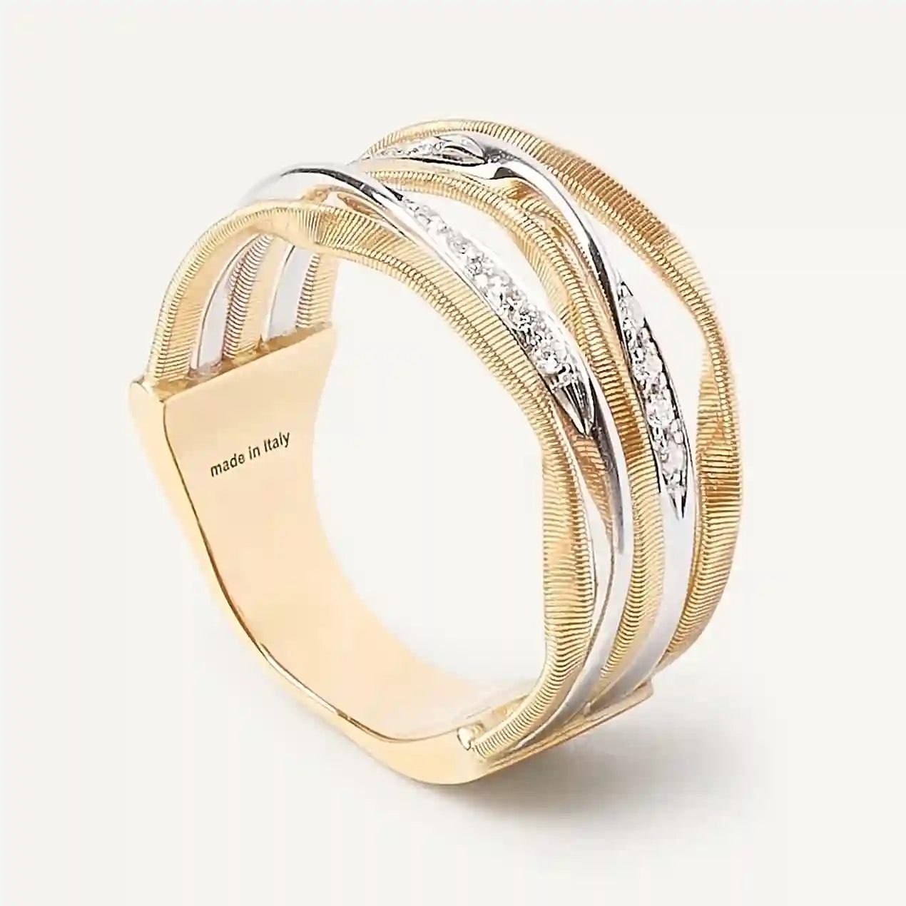 5-Strand Coil Ring With Diamond Strands
