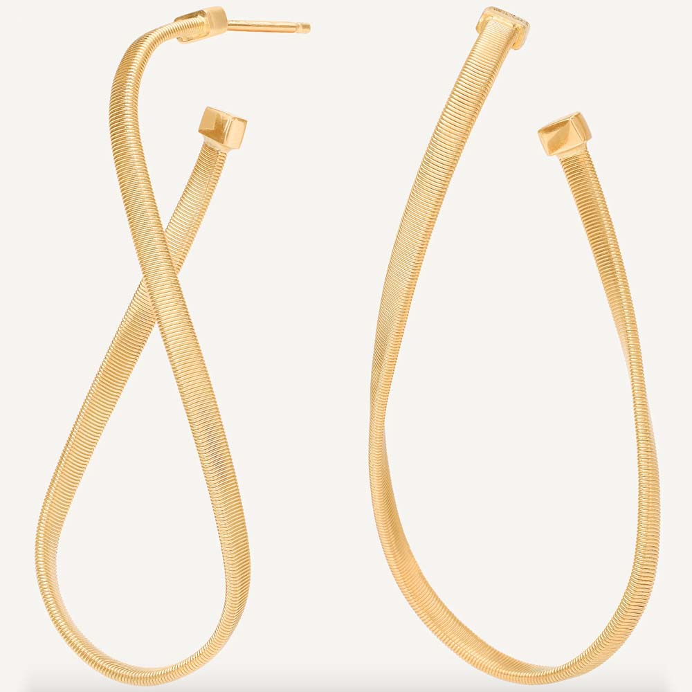 twisted irregular gold hoops