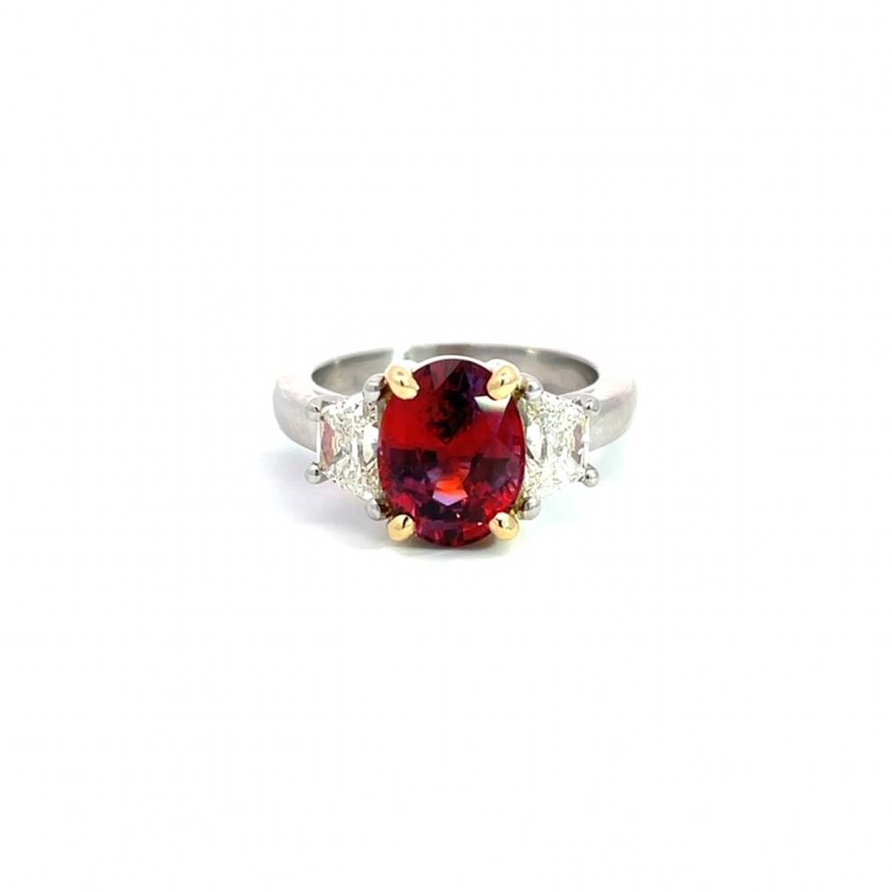 Studio W&H Bi-Color Sapphire and Diamond Three Stone Ring
