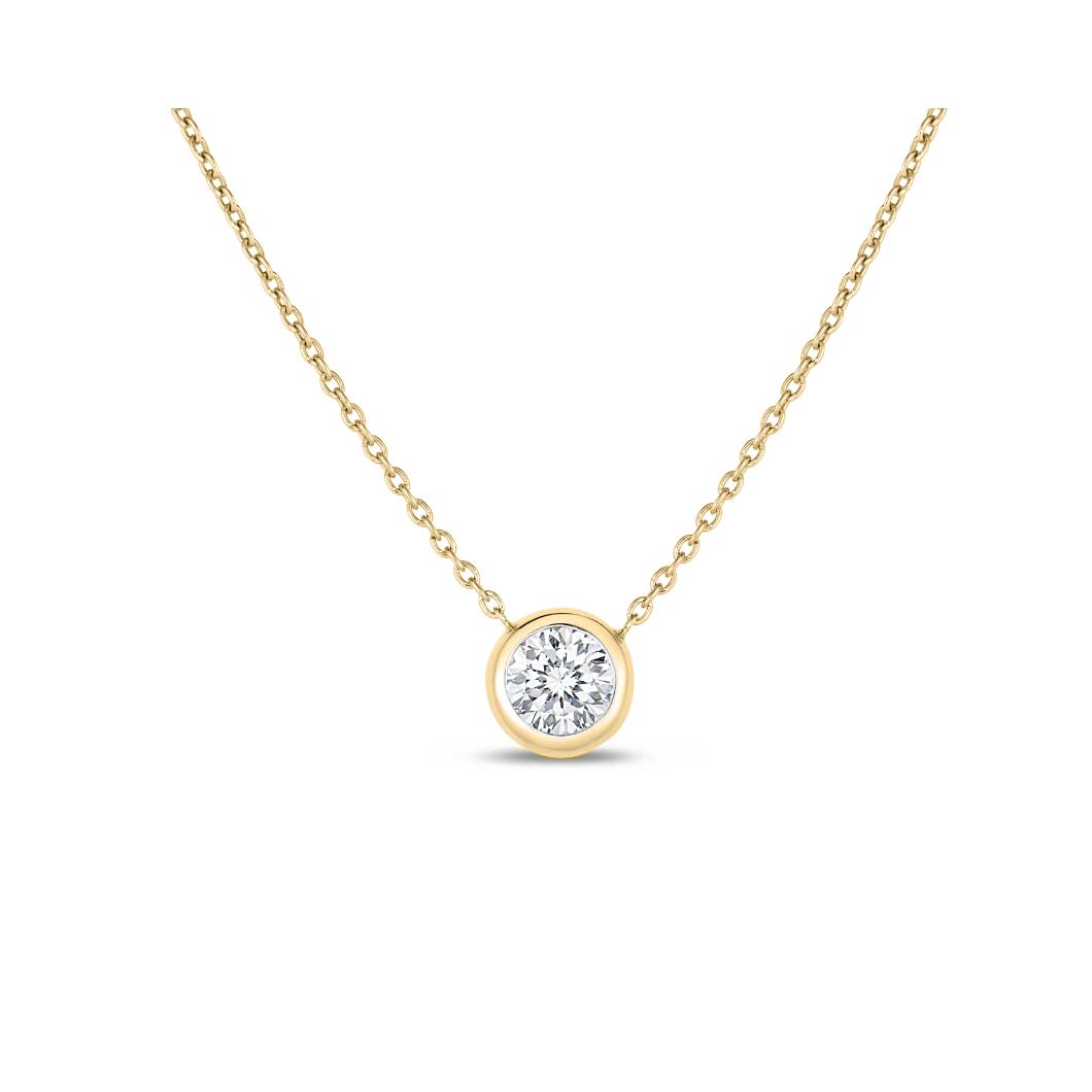 Bezel Set Solitaire Necklace