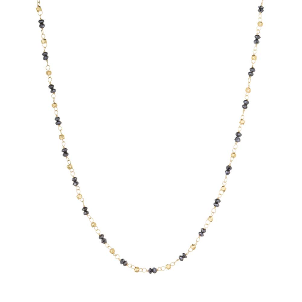 Black Diamond Chain with Gold Cubes