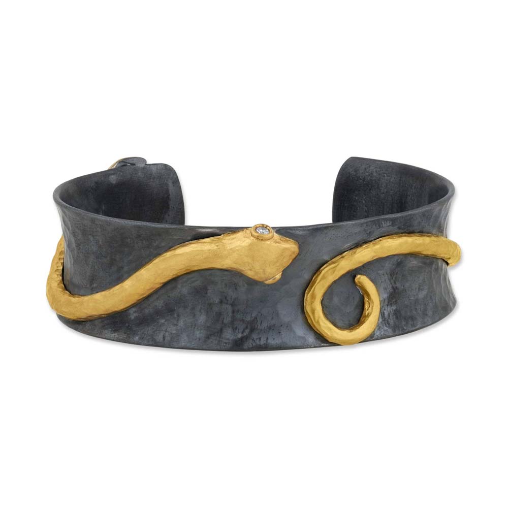 Gold and Silver Snake Cuff