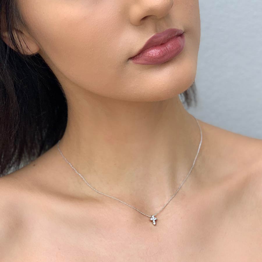 Cross Pendant with Diamonds