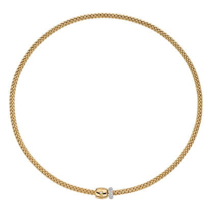 Necklace with Ornamental Clasp and Diamond Pavé
