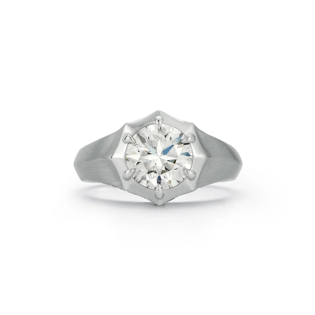 Jade Trau Pave Sloane Solitaire Ring
