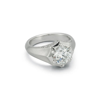 Jade Trau Pave Sloane Solitaire Ring