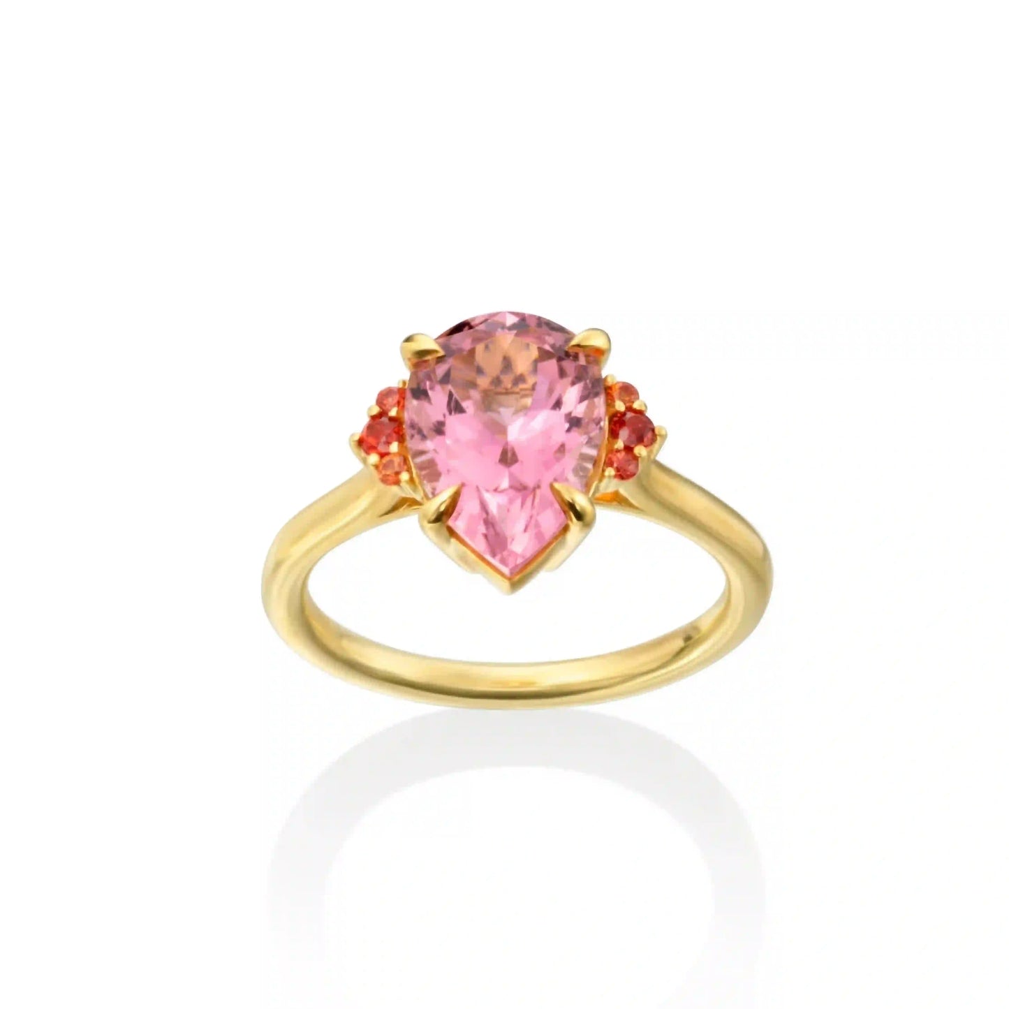 Lauren K Pink Tourmaline and Orange Sapphire Foundation Ring