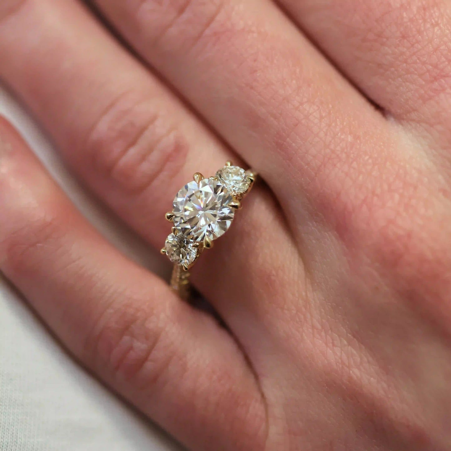 Round 3-Stone Engagement Ring