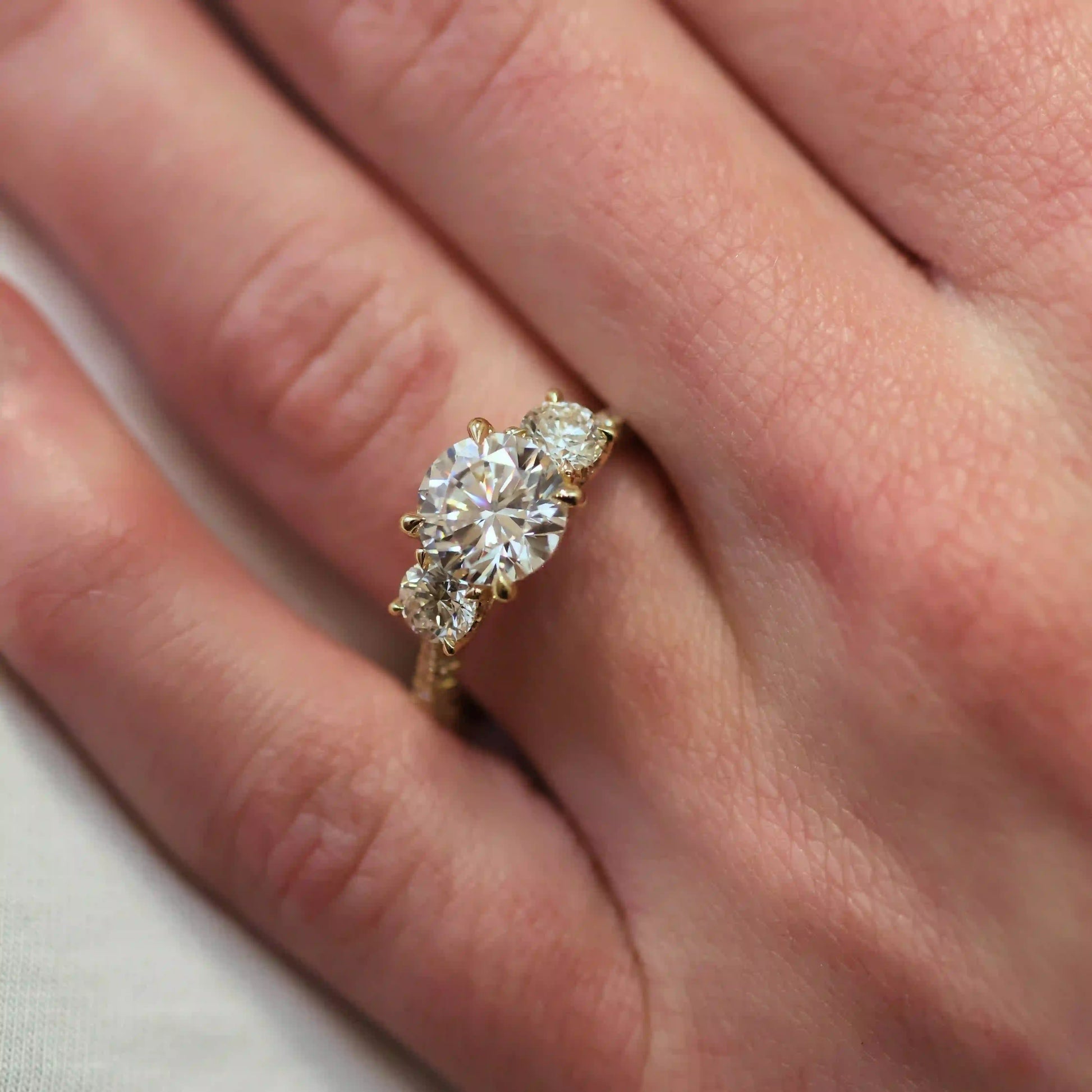 Round 3-Stone Engagement Ring