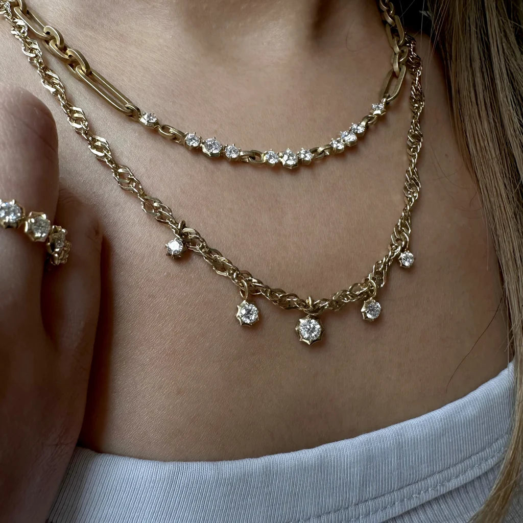 Jade Trau Hanging Charlie Diamond Necklace