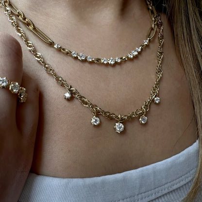 Jade Trau Hanging Charlie Diamond Necklace