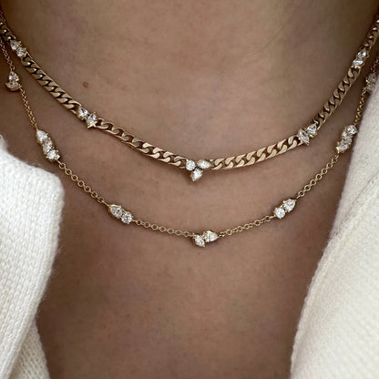Jade Trau Posey Seven Cluster Station Necklace