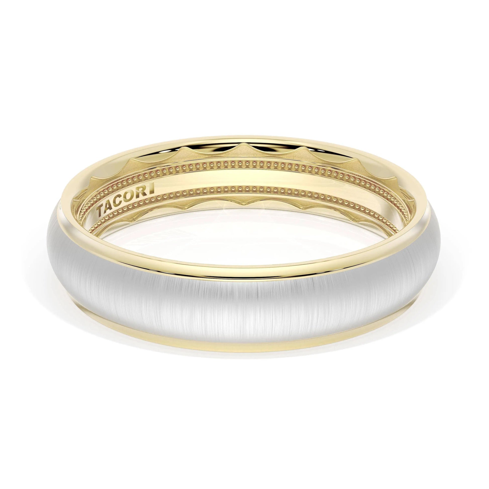Wedding Band in 18kt Yellow Gold & Platinum