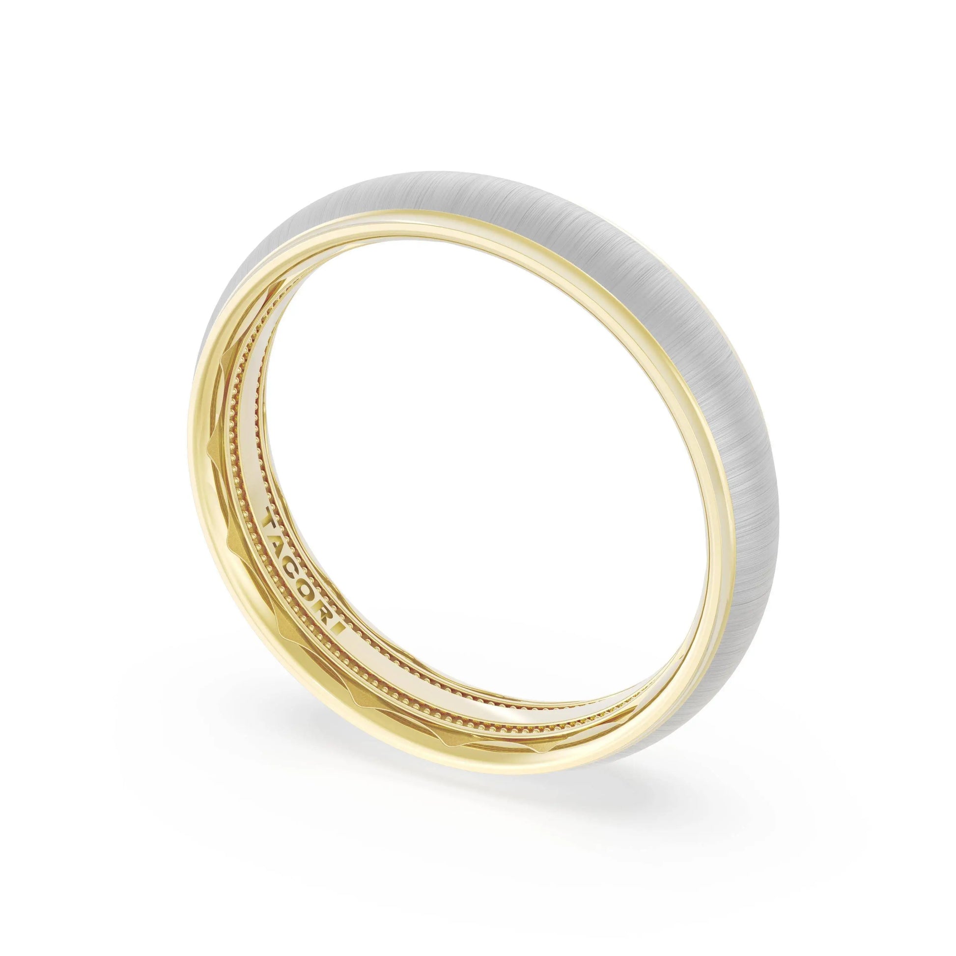 Wedding Band in 18kt Yellow Gold & Platinum