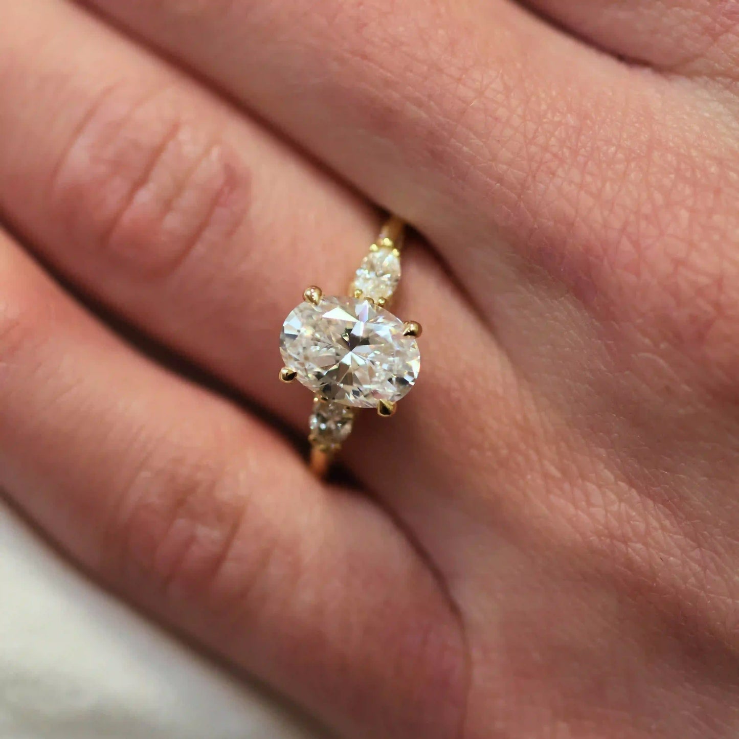 Oval 3-Stone Engagement Ring