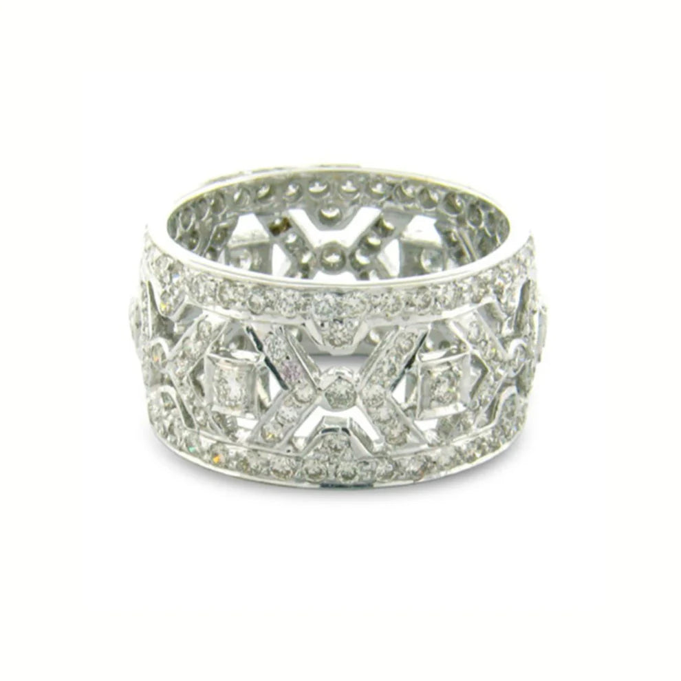 "X" White Diamond Band