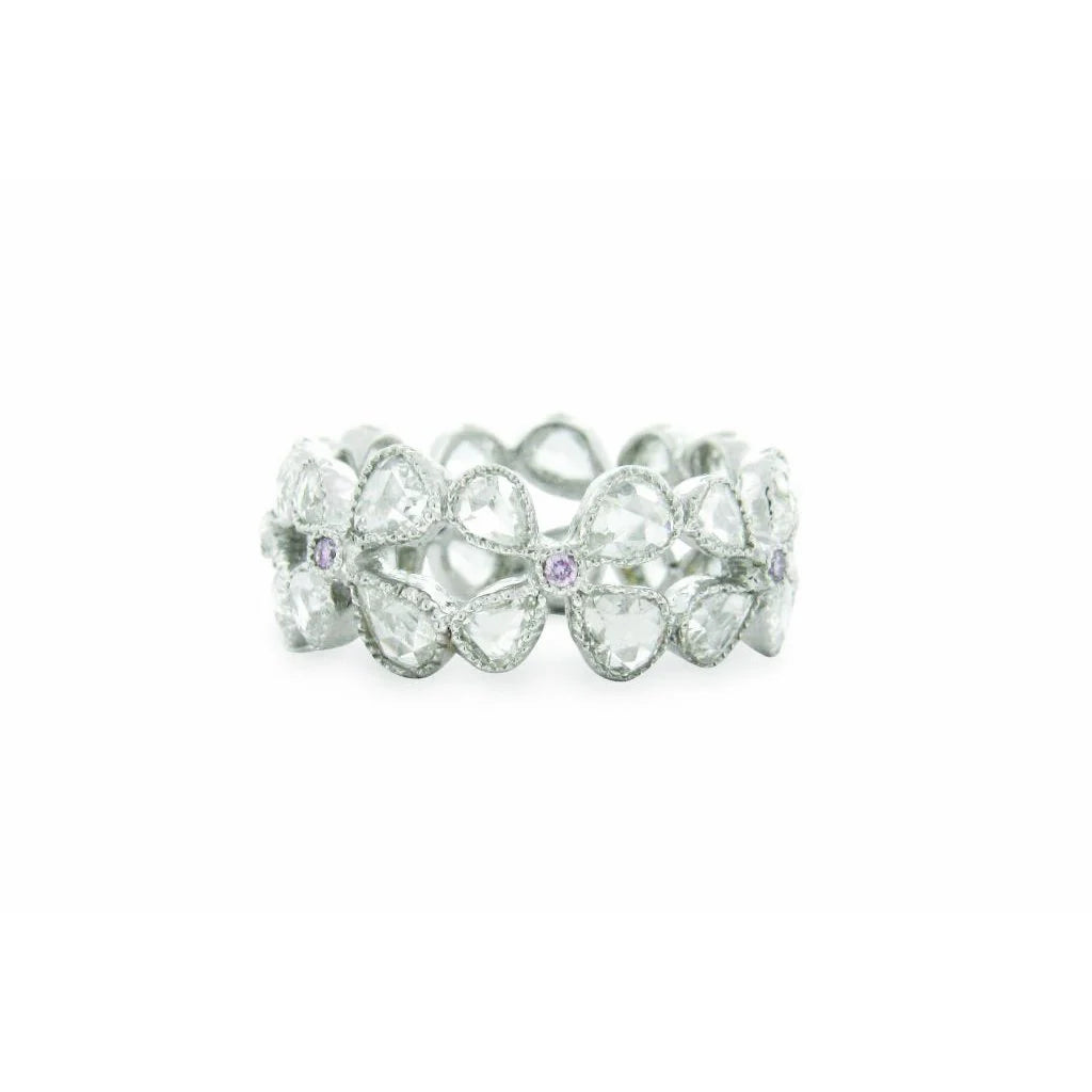 Vine Wide Pink Diamond Band