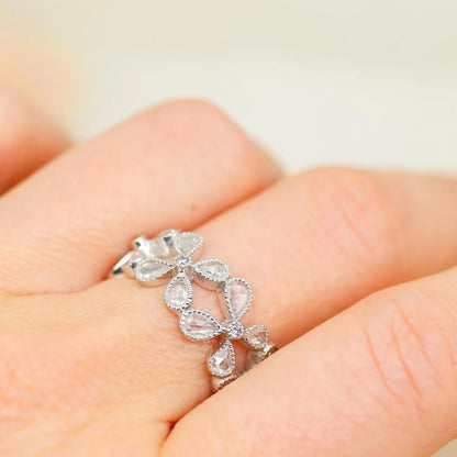 Vine Wide Pink Diamond Band