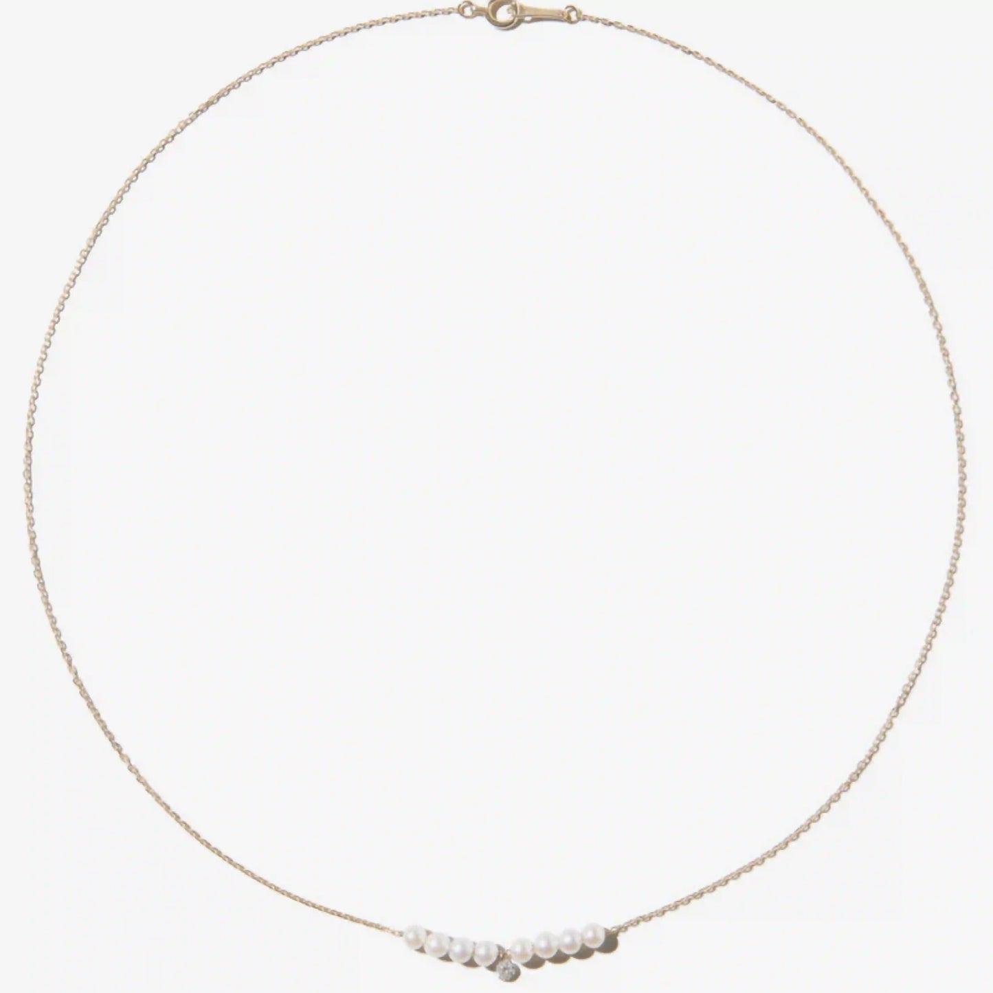 Pierced Diamond and Multi Pearl Necklace