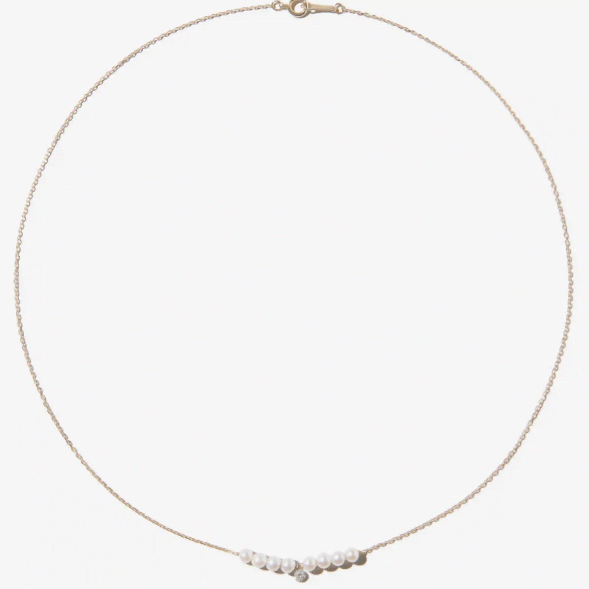 Pierced Diamond and Multi Pearl Necklace