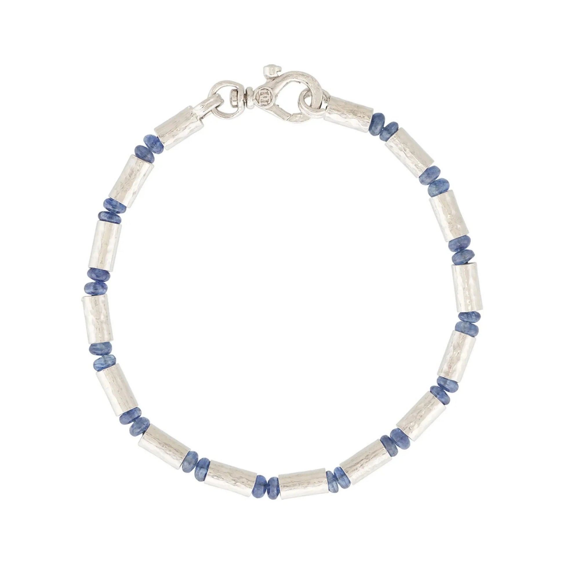 Silver Sapphire Beaded Bracelet