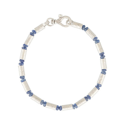Silver Sapphire Beaded Bracelet