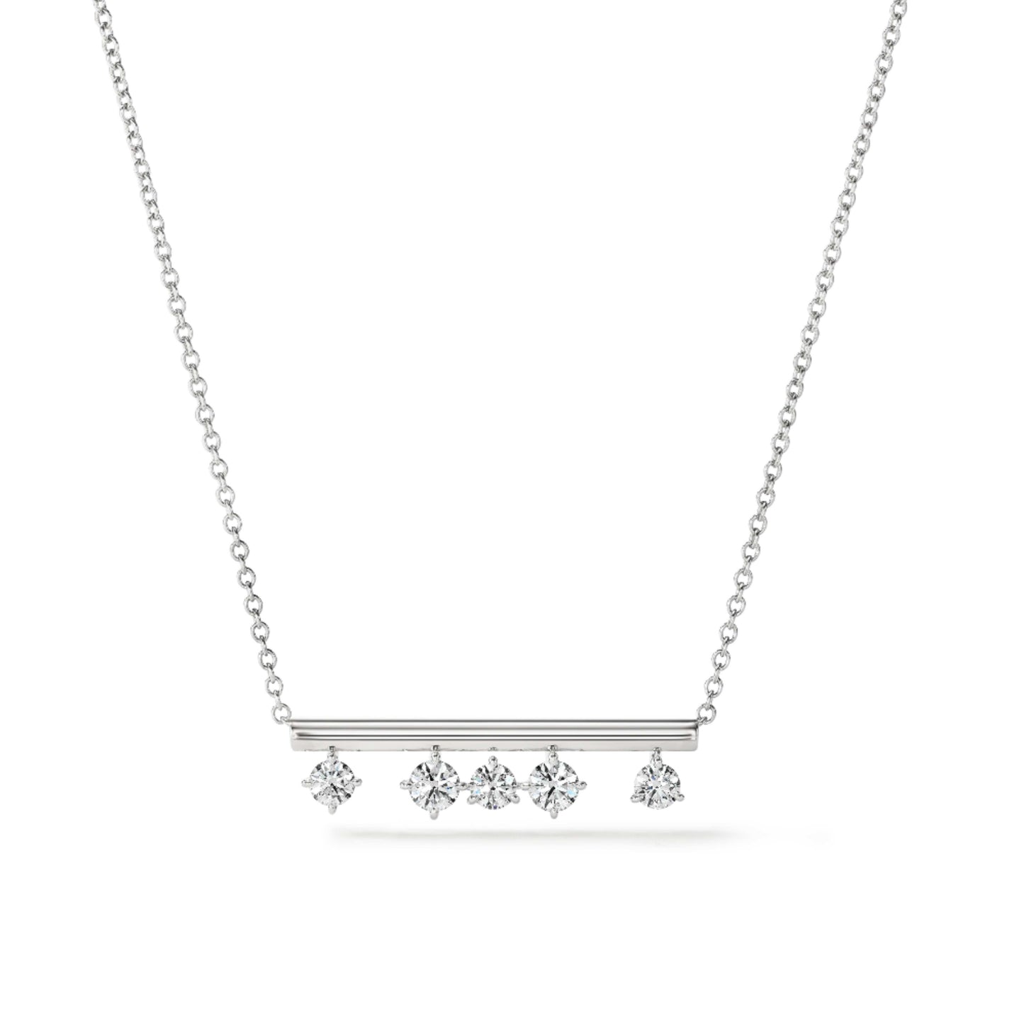  Barre Floating Diamond Pendant Necklace
